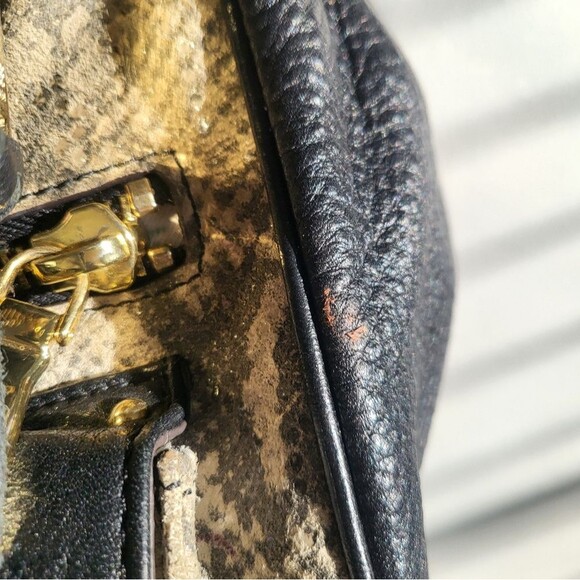 AIMEE KESTENBERG Python Snakeskin Prints Foldover Dual Pockets Shoulder Bag 12x9 - Picture 11 of 15